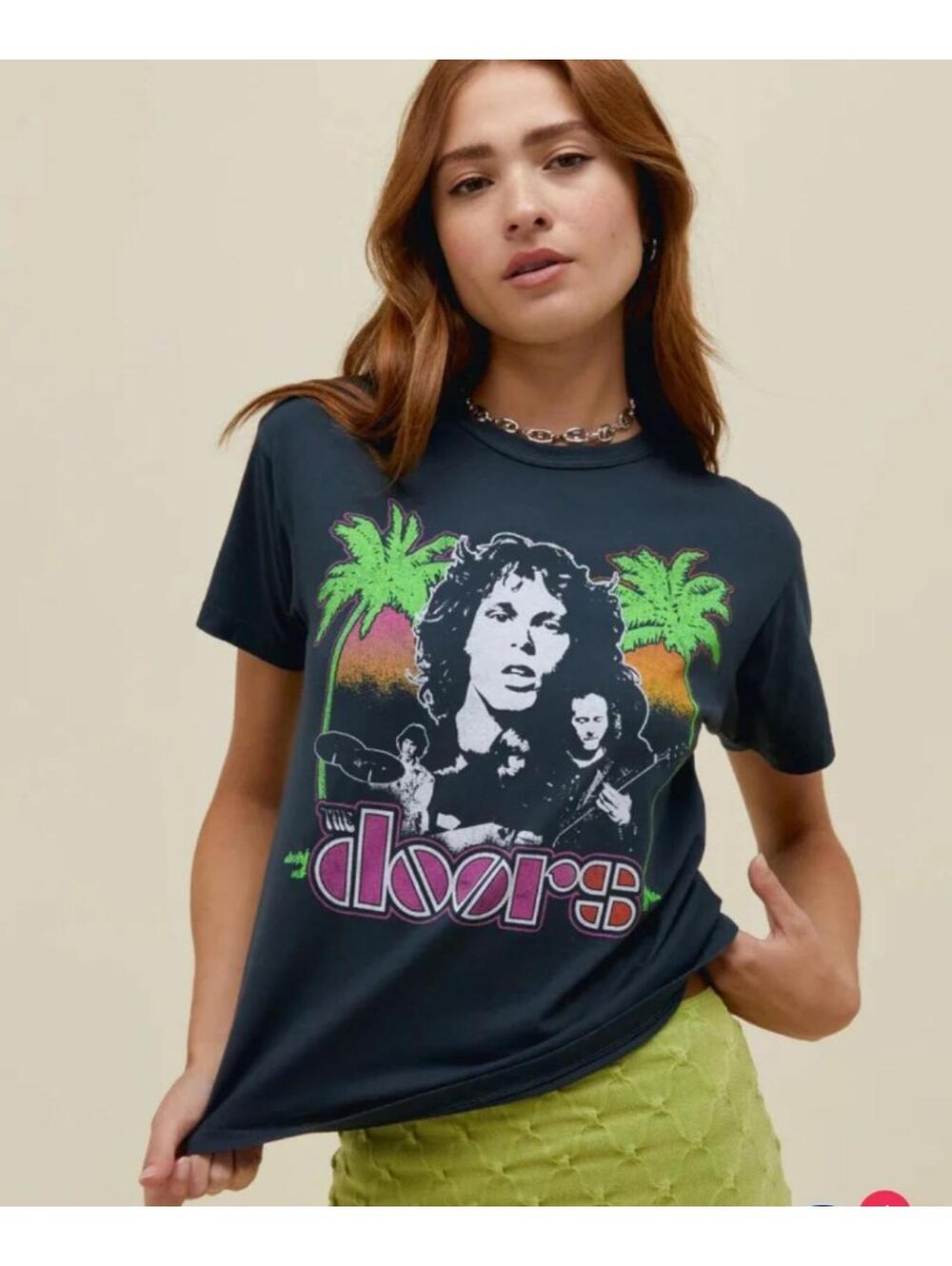 Daydreamer The Doors Twin Palms Ringer Tee (S)